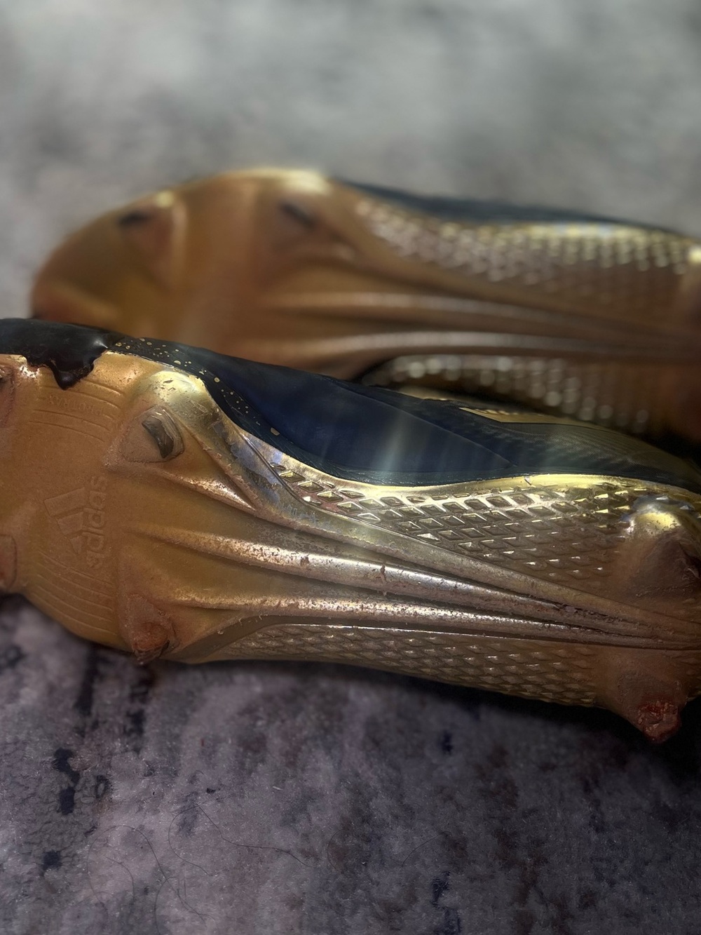 adidas Navy and Gold Lightweight Soccer Cleats - Picture 4 of 5
